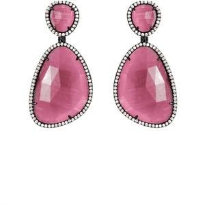 NEW SPLENDID IRIS women's bold cat's eye earrings in fuchsia